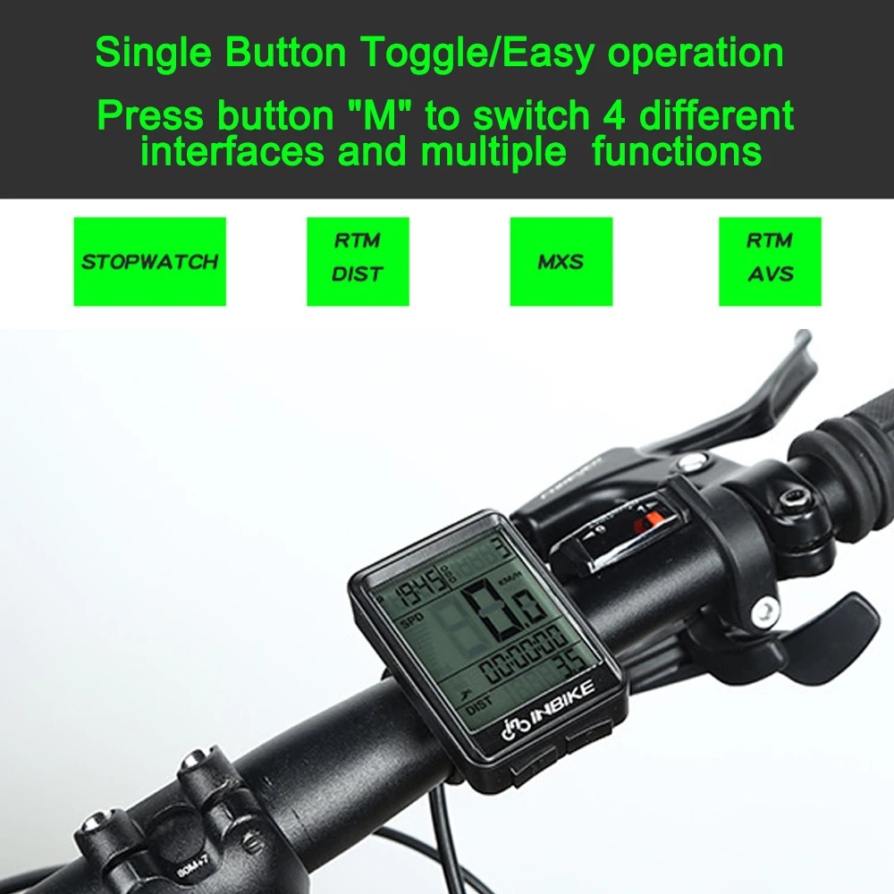 

Waterproof Bicycle Computer LED Digital MTB Bike Cycling Odometer Wireless / Wired Stopwatch Speedometer Rate Measurable Counter