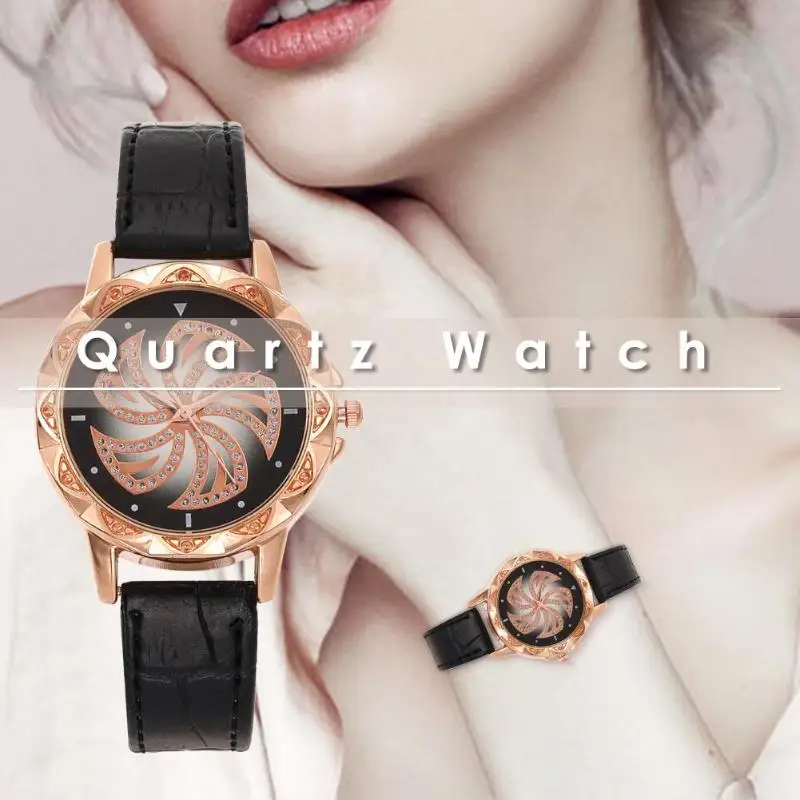 Модные креативные женские кварцевые часы с ремешком из искусственной кожи