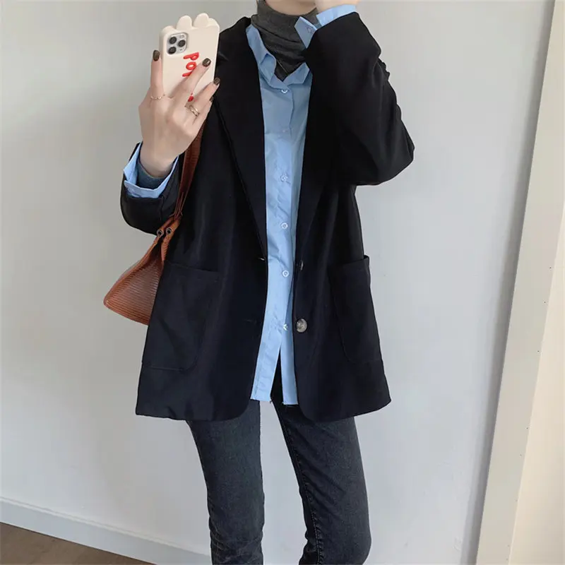 

HziriP Casual All Match Leisure New Solid Brief Hot Selling Solid High Quality Loose Coats Office Lady Chic Elegance Blazers