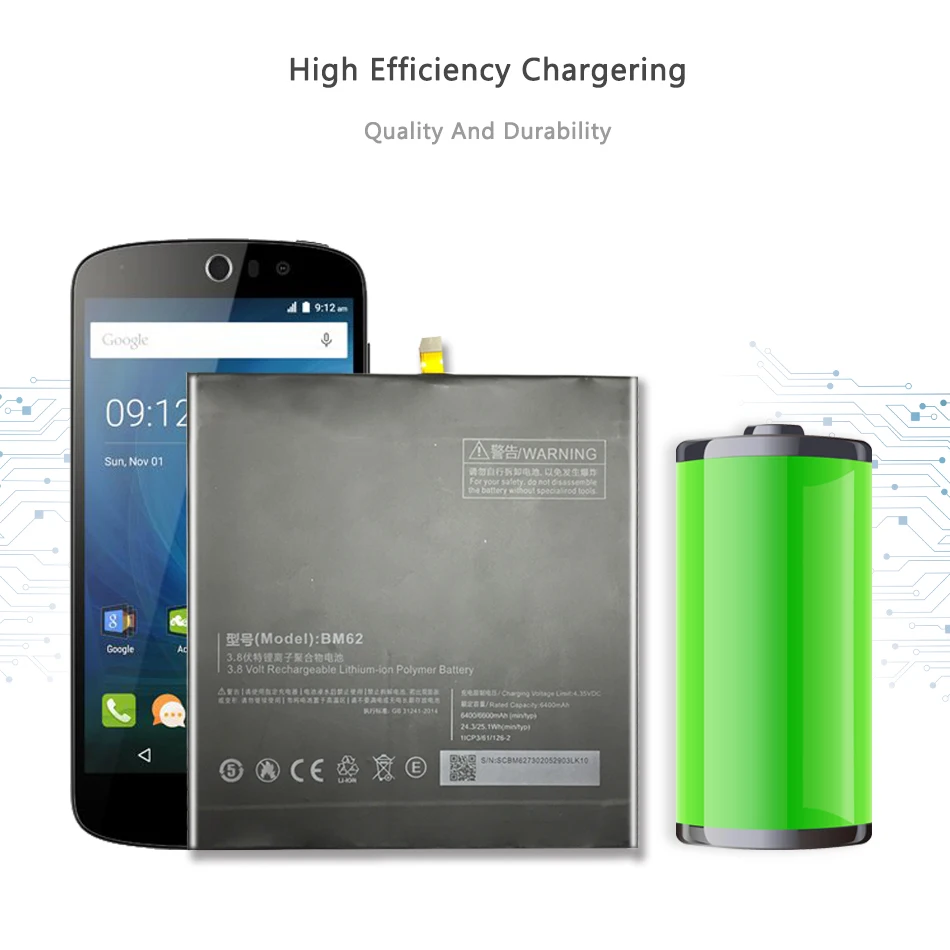 

Free Tool 2020 new BM62 battery for xiaomi Pad 3 Mipad 3 MEC91 BM 62 batteries High Quality 6400mAh Replacement