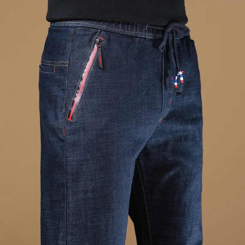 Новые мужские брендовые джинсы модные повседневные облегающие прямые с высокой