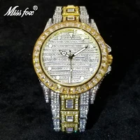 missfox hip hop men watches luxury full diamond quartz watch fashion iced out luminous waterproof clock best selling products