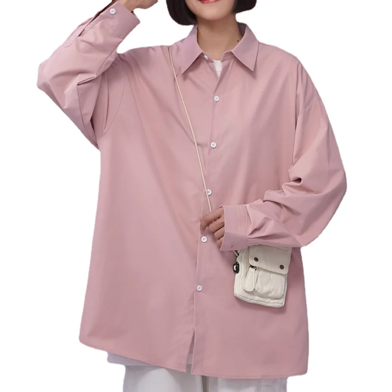 

Женская Базовая рубашка с открытыми плечами, разноцветная Повседневная рубашка с длинным рукавом, с нейтральным принтом, в Корейском стиле,...