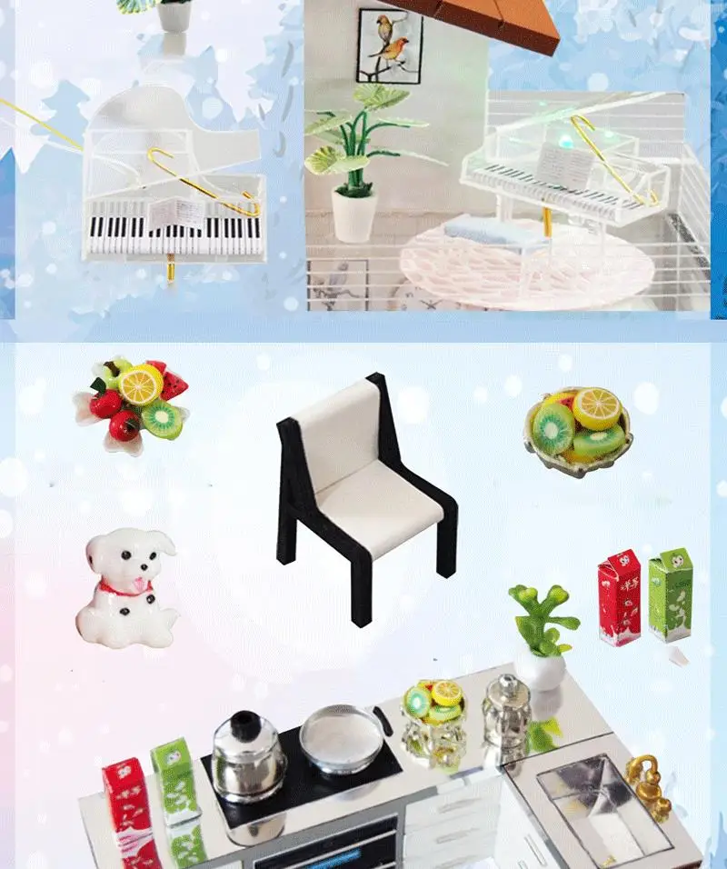 Миниатюрные пианино кукольные домики DIY деревянный кукольный домик Miniaturas