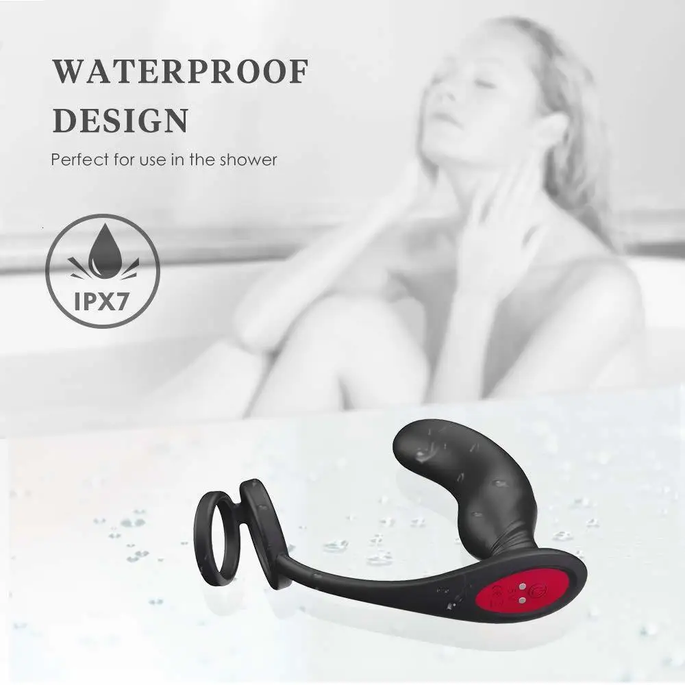Sex Penis Ring 9-Vibration Mode Wireless Remote Control Vibrator Rechargeable Waterproof G-spot Silicone Toys For Men anal plug | Красота и