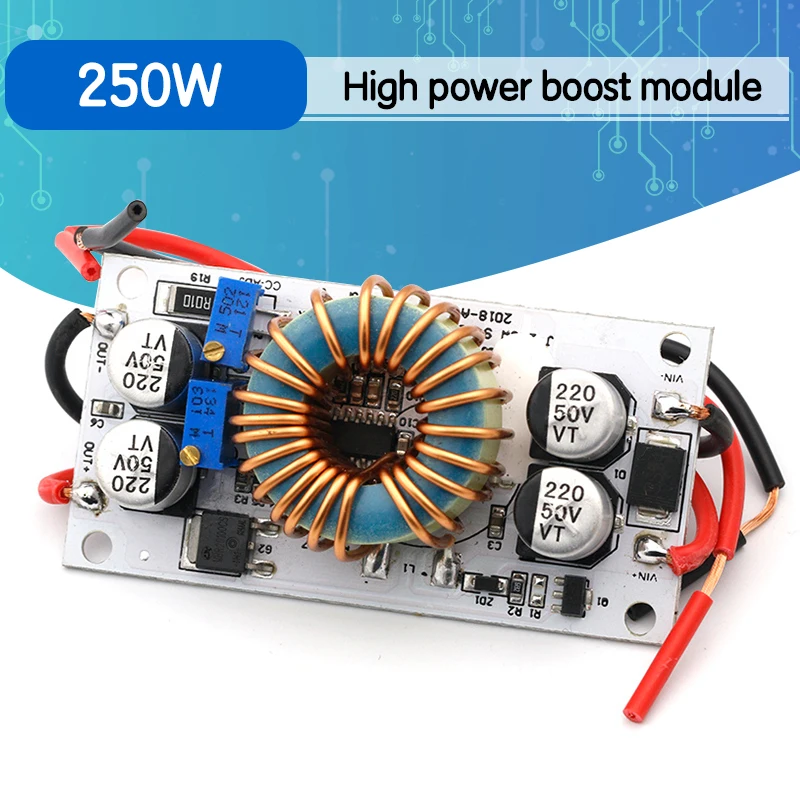 Повышающий источник питания с алюминиевой пластиной 250 Вт постоянный ток