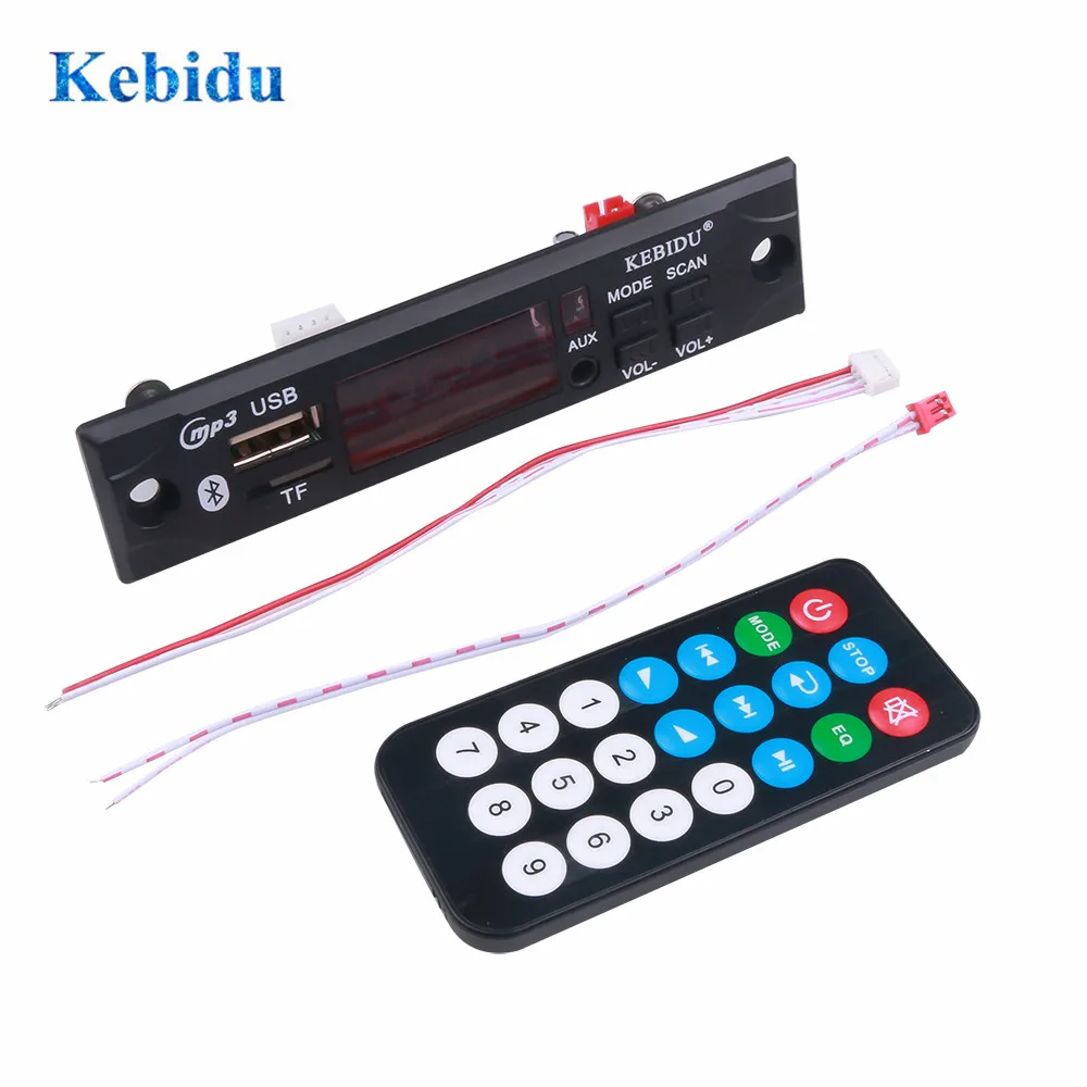 Автомобильный аудио USB TF FM радиомодуль Kebidu 5 в 12 MP3 WMA декодер плата беспроводной