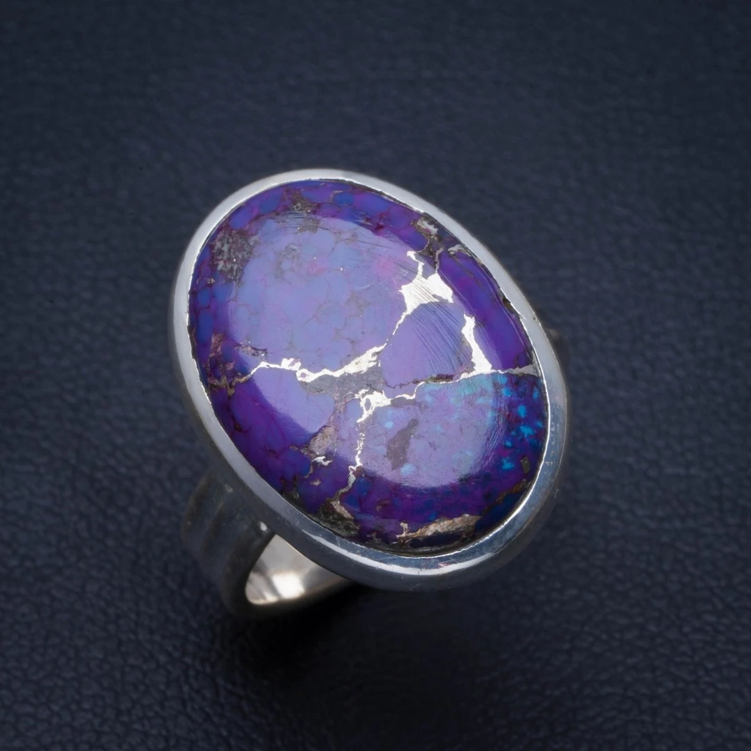 Натуральное бирюзовое кольцо ручной работы уникальное 925 пробы Серебряное 6