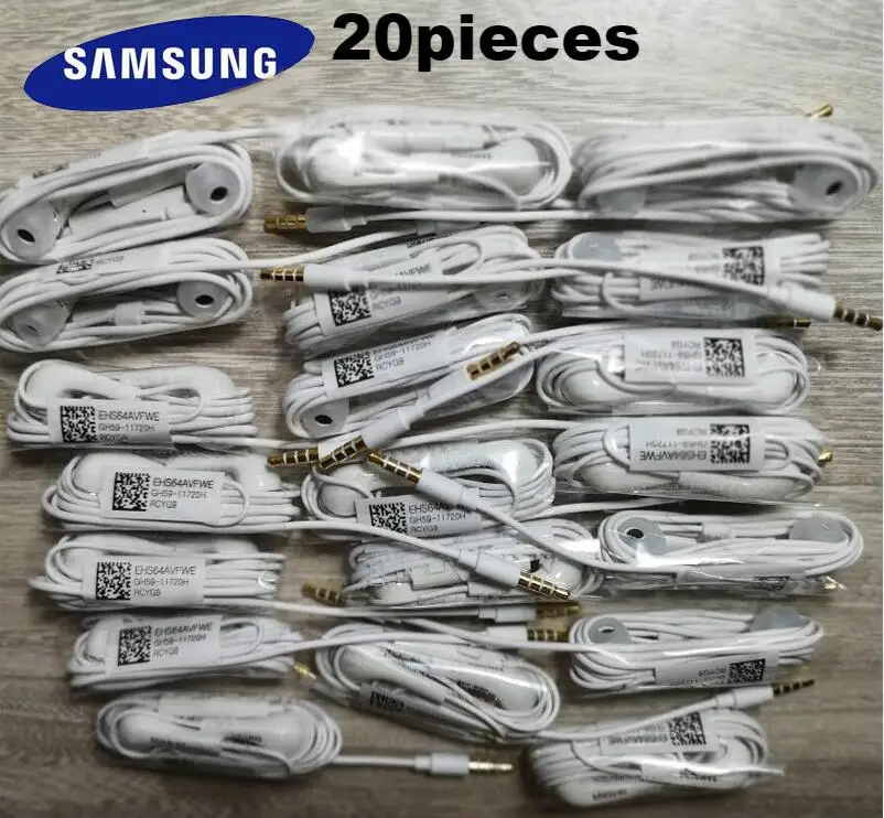 20 piece SAMSUNG наушники EHS64 оптoвaя прoдaжa 5/10/15/20/50 шт. проводной 3,5 мм наушники-вкладыши Наушники с микрофоном для huawei Xiaomi смартфон - Цвет: 20 piece