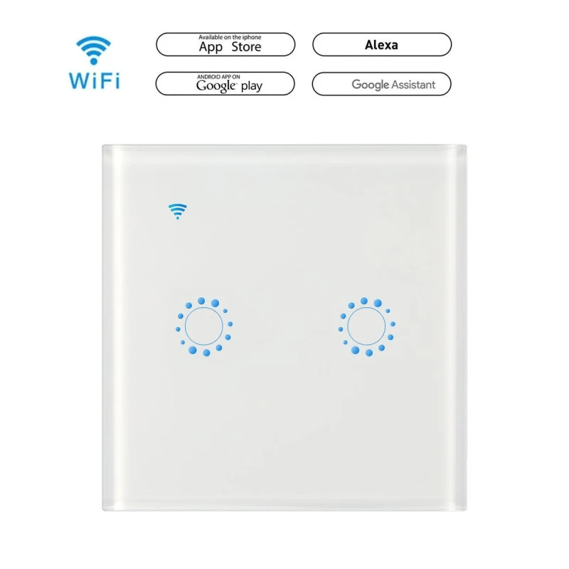 Сенсорный выключатель Smart Panel Wall 1/2/3 Gang светильник US / EU Standard Work Alexa Google Home Control