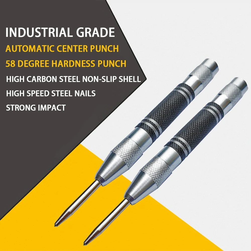 

Automatic Center Punch Wood Indentation Mark Woodworking Tool Bit Punch Needle General Adjustable Spring Loaded Metal Drill Tool