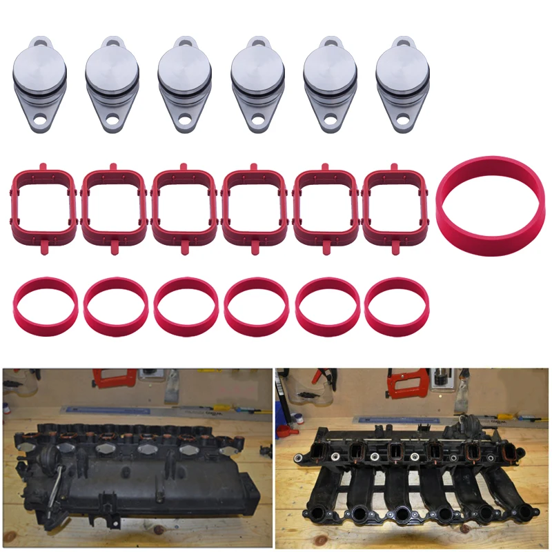 

6X33mm 6x22mm Auto Replacement Parts for BMW M57 Swirl Blanks Flaps Repair Delete Kit with Intake Gaskets Key Blanks