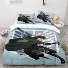 Комплект постельного белья атака на Титанов, комплект из двух предметов для двуспальной кровати, двуспальная кровать, комплект с накидкой для детской спальни, 047