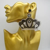 zouchunfu drop crown earrings bohemian crystal pearl earrings for women dangle handmade earrings new jewelry 2021