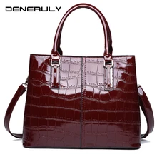 Large Capacity Women Messenger Bag Crocodile Leather Luxury Brand Ladies Shoulder Bags 2019 Women PU Leather Luxurious Handbag