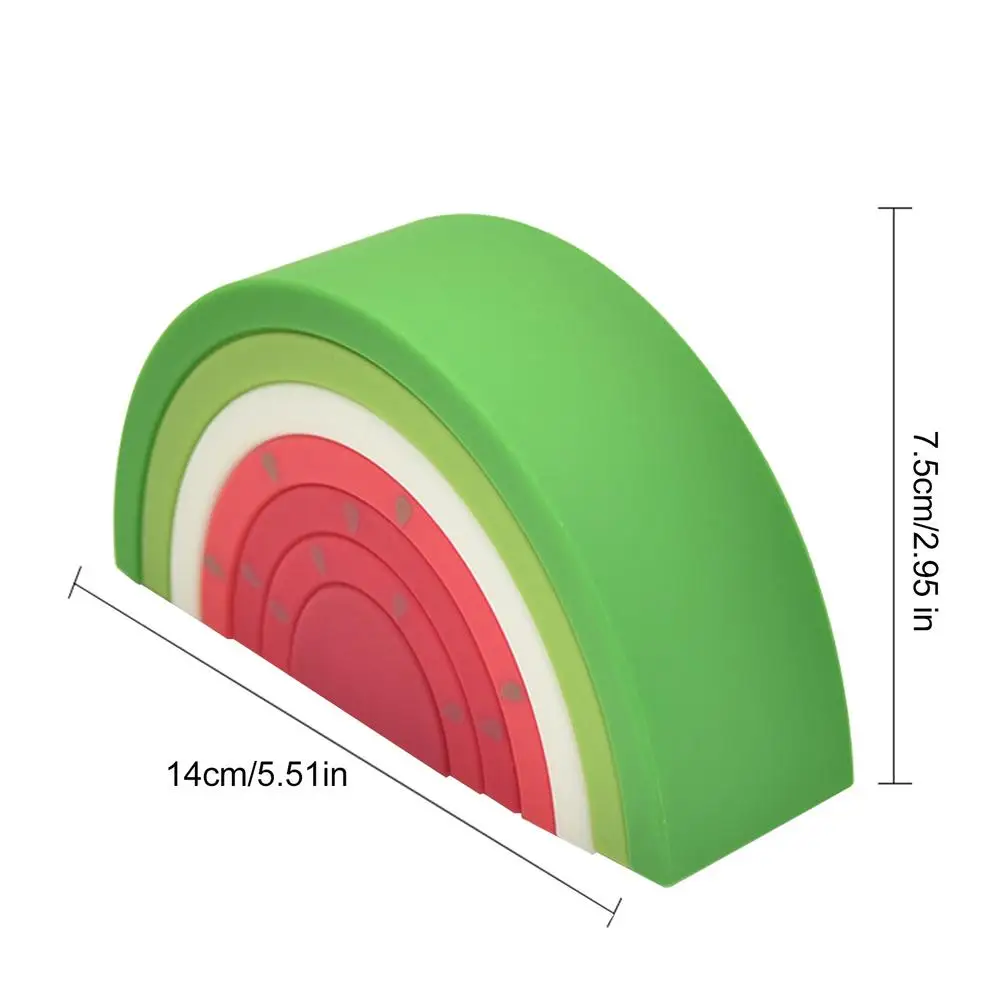 

New Baby Watermelon Stacking Toy Safe Silicone Stacking Toys Science Education Blocks BPA Free Intelligence Toy DIY Gift