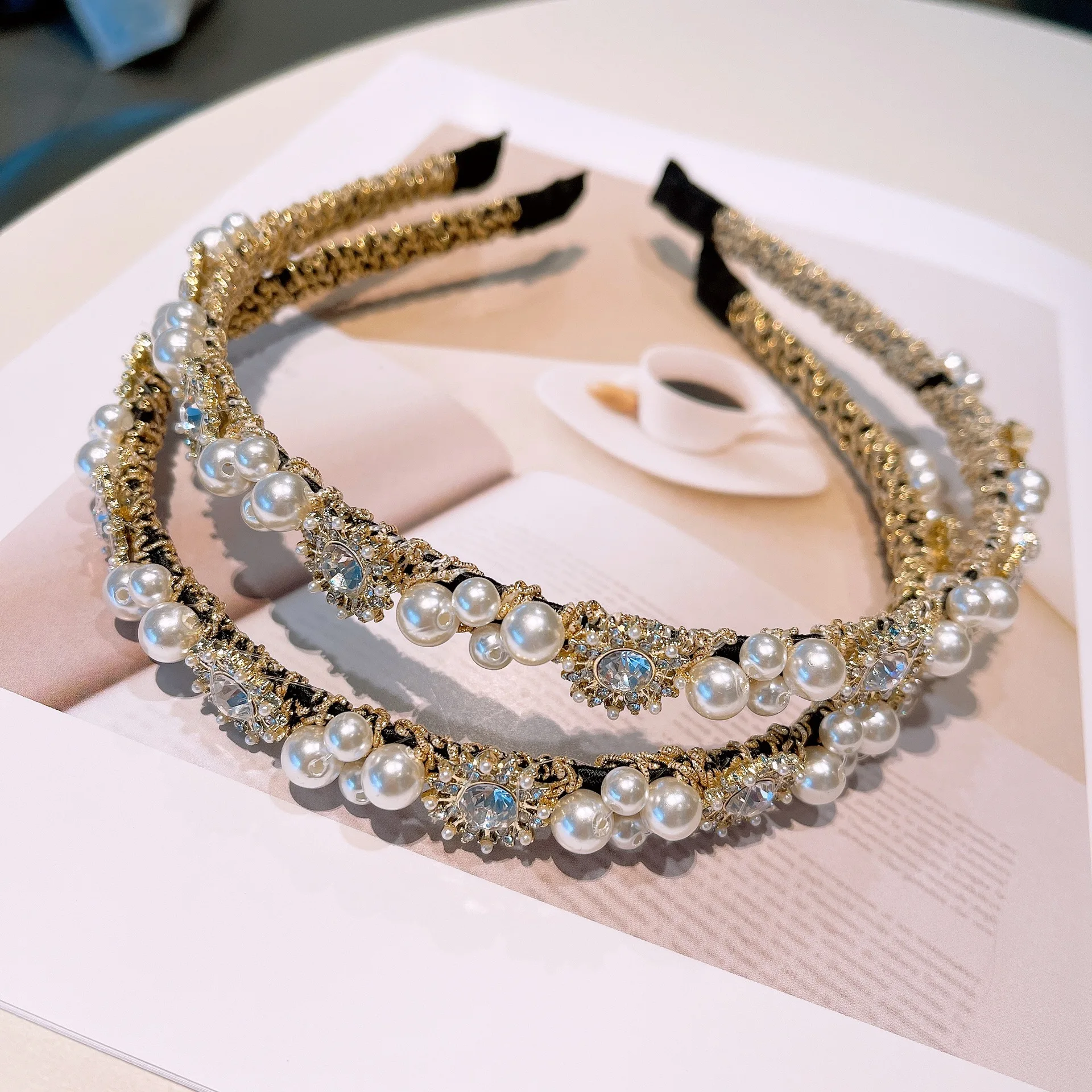 

2021 New Women Elegant Full Pearls Hairbands Sweet Headband Hair Bundle Lady Hair Hoops Fashion Accessories