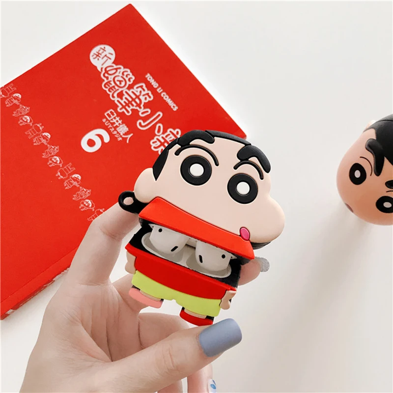 Корпусы гарнитурные для Apple Airpods 2 Милый Мультфильм Crayon Shinchan наушники чехол Air Pods 1