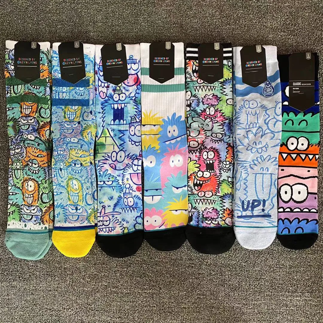 

Hip Hop Socks Men Women Skate Crew Meias Street Style Patato Novelty Socks for Basketball Running Cycling