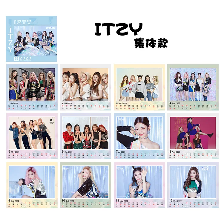As shown KPOP StrayKids SuperM EXO BLACKPINK TWICE TXT X1 ITZY год Настольный календарь - Цвет: As shown
