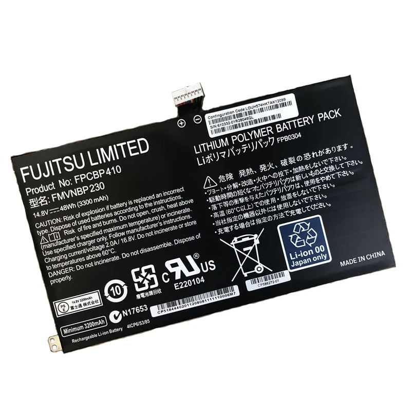 

14.8V 48WH for Fujitsu UH554 UH574 FPCBP410 FMVNBP230 laptop battery