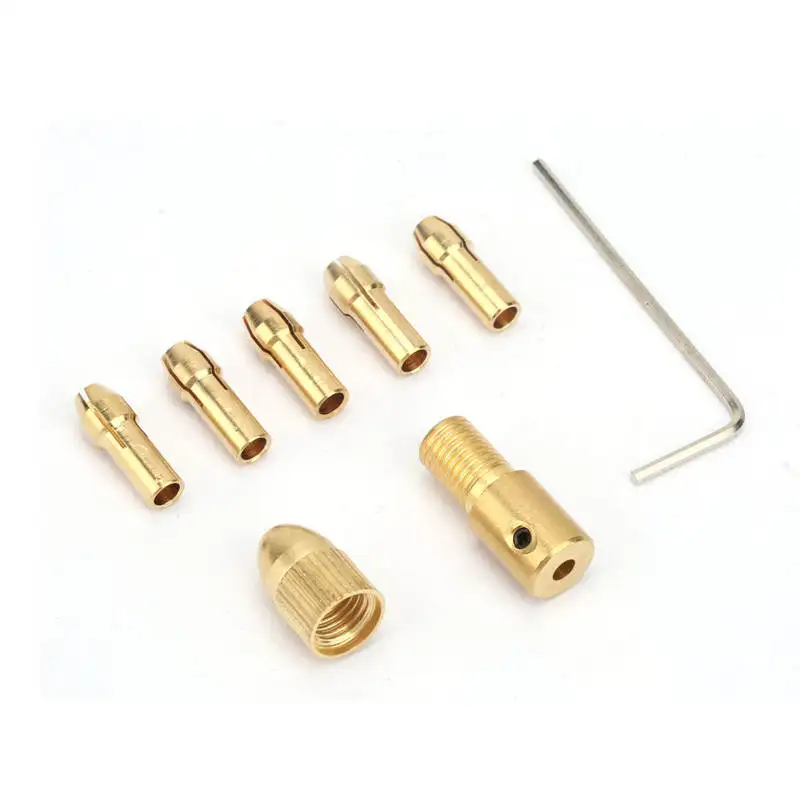 

New 7pcs 0.5-3mm Small Electric Drill Bit Collet Micro Twist Drill Chuck Tool Adapter Set hoppinh-M25 Brass drill chuck