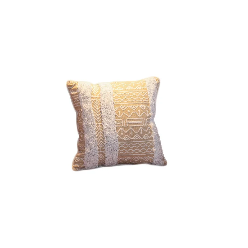 

Stripe Pillowcover Sofa Cotton Canvas Tufted Embroidery Throw Cushion Cover Living Room Decoration Pillowcase 40735