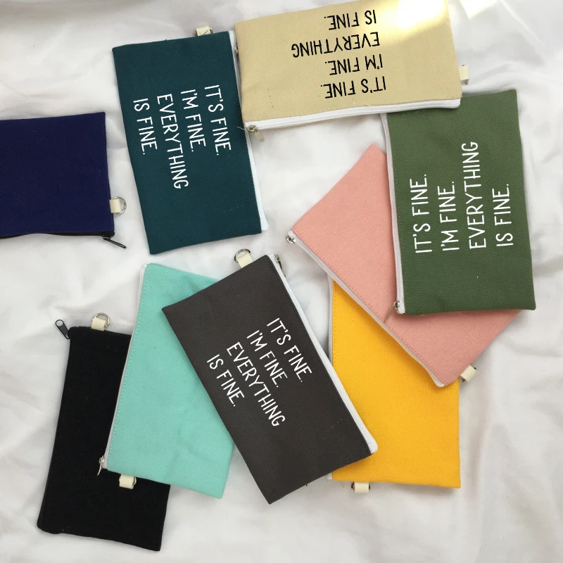 

It's Fine I'm Fine Wallets Letter Print Candy Colors Personalized Custom Wallets 2020 Designer Everything Is Fine Womens