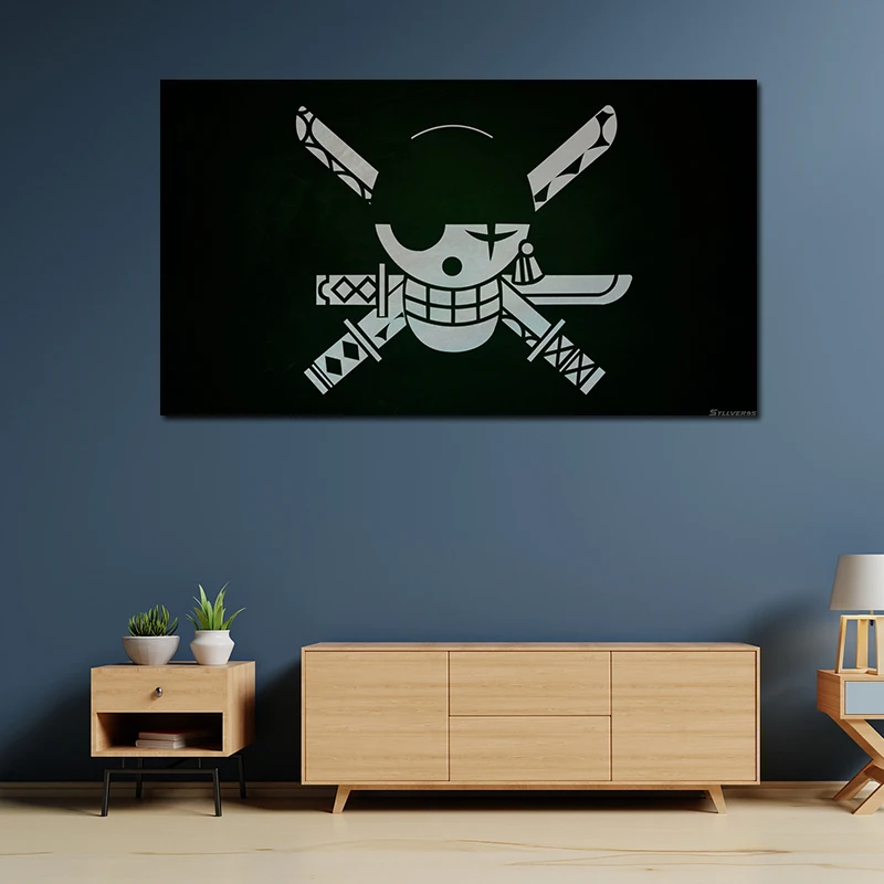 

Anime One Piece Logo Frameless Poster Canvas Painting Mural Living Room Bedroom Home Wall Decoration Kids Gift
