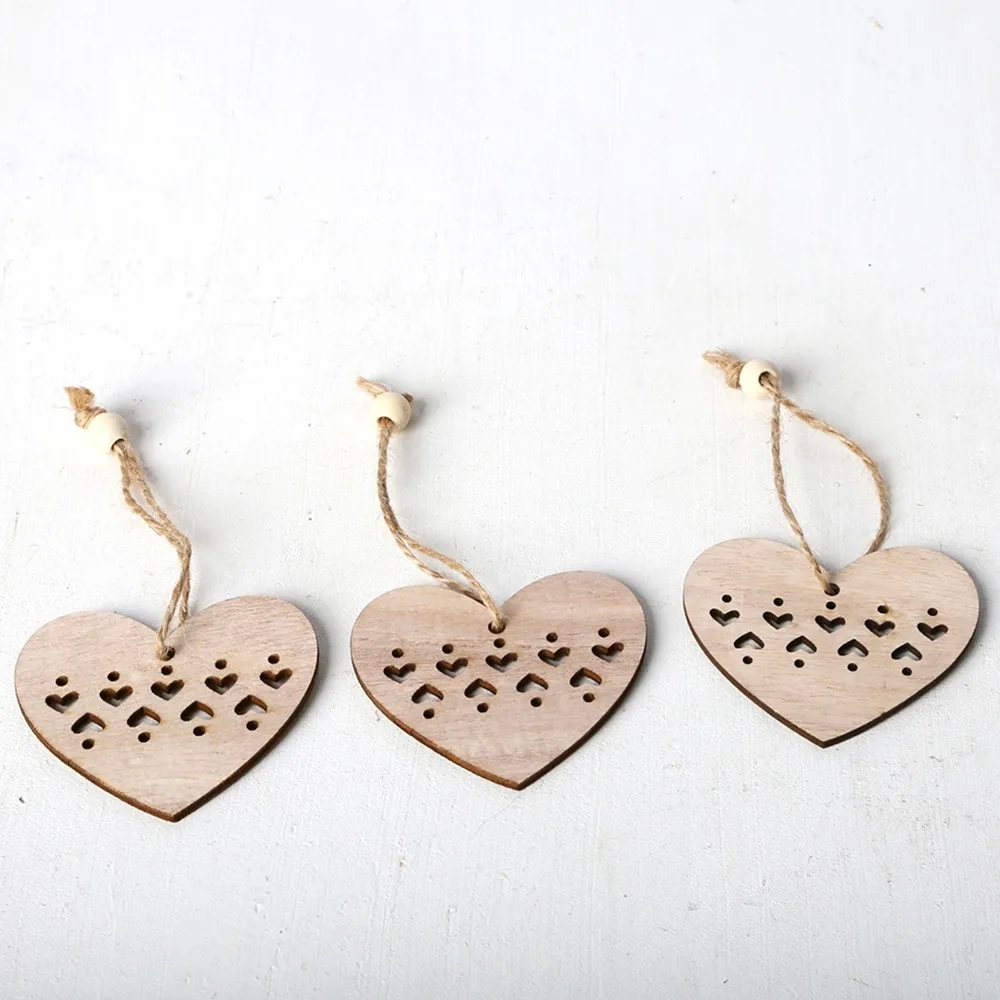 Прочные рождественские украшения 3 шт. DIY натуральный деревянный чипборд