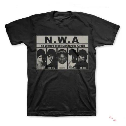 

N.W.A NWA Men's T-Shirt The World's Most Dangerous Group Print Designs Tops Tees Adults Cotton T Shirts Euro Size S-3XL