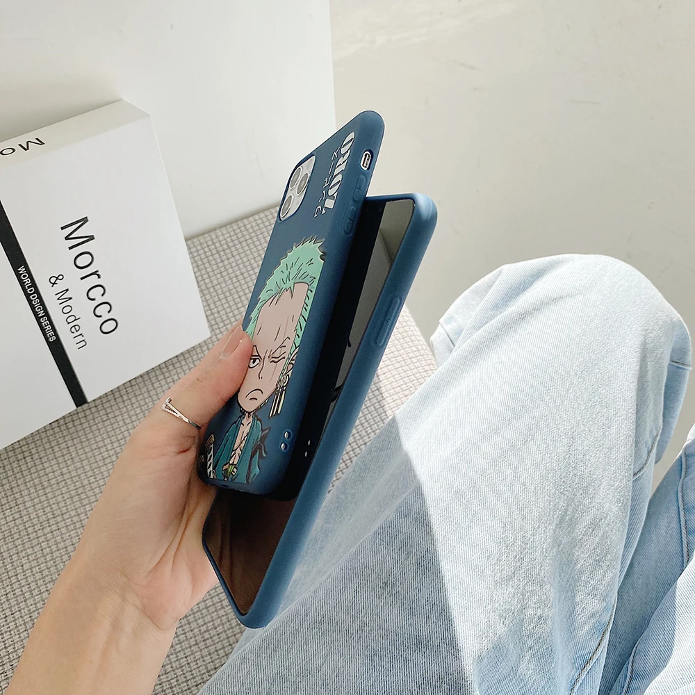 

Anime One Piece Zoro straw hat Luffy Phone Case For iPhone 11 12 pro X XS Max XR 7 8 Plus Cartoon Candy Soft Silicon Cover Coque
