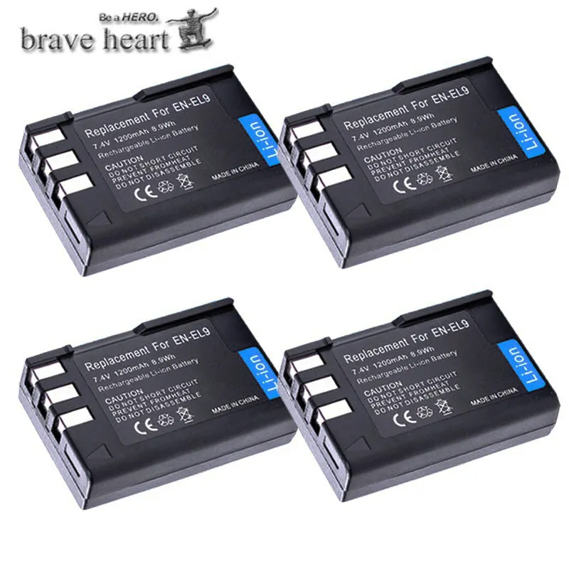 4battery EN-EL9 EN EL9 EN-EL9a EN EL9a EL9a камера Литий-ионный аккумулятор+ двойной USB ЖК-зарядное устройство для Nikon EN-EL9a D40 D60 D40X D5000 D3000 - Цвет: 4battery