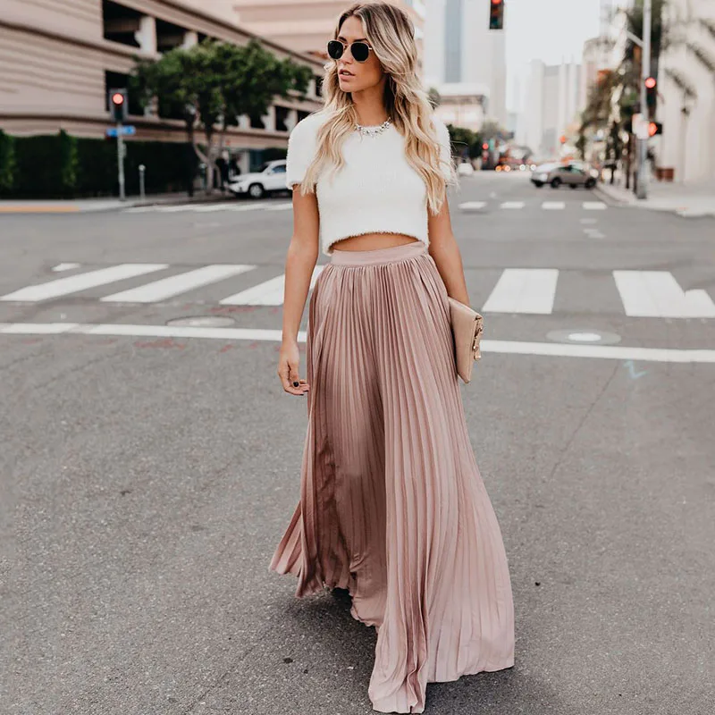 Женское бархатное плиссированное платье-макси с поясом на резинке летняя