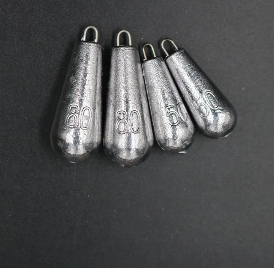 Свинцовые грузила 10-80 г свинцовые в виде капель воды овальные разрезы оливковые