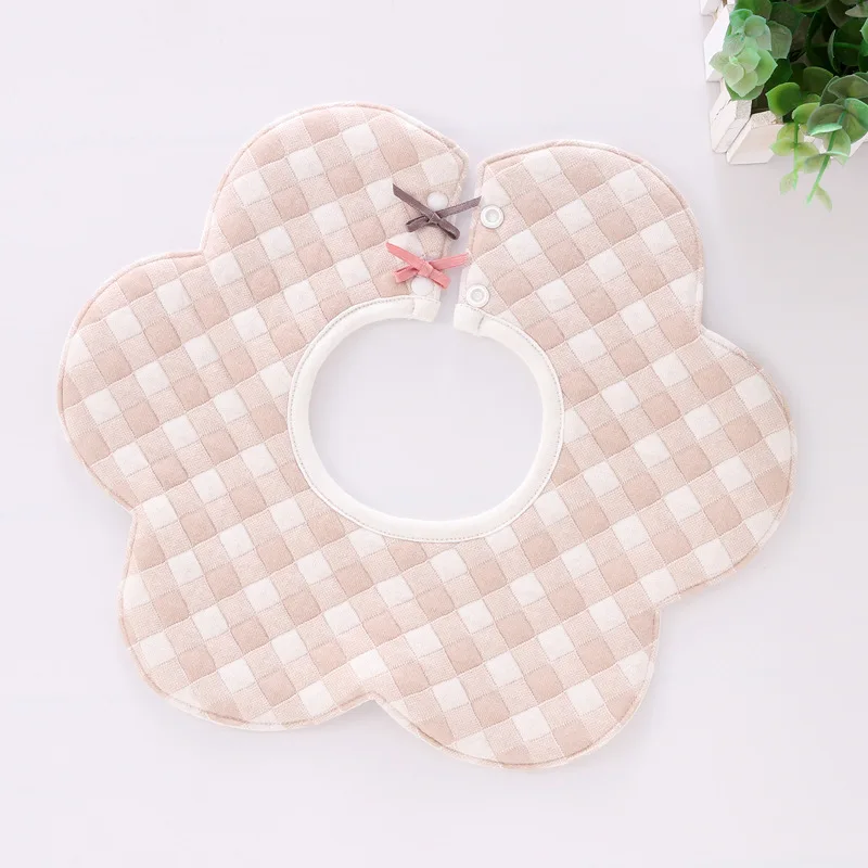

Baby Bibs High Quality Thicken Cotton Baberos Infant Bandana Three Layers Bibs 360 Degree Rotating Flower Design WHT063