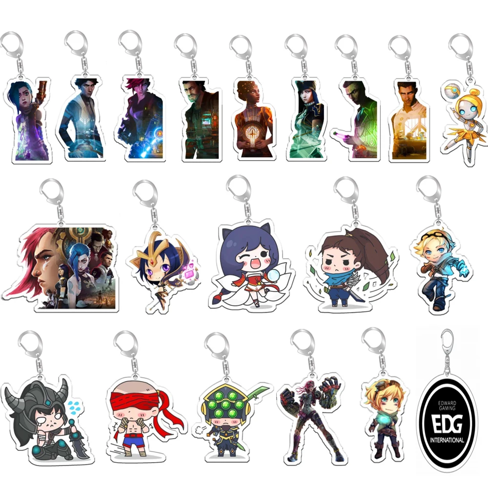 

20Pcs Anime Arcane Acrylic Keychain Jinx Vi Jayce Cute Figure Pendant Charm Key Chain Fashion Jewelry Gift For Friend Wholesale
