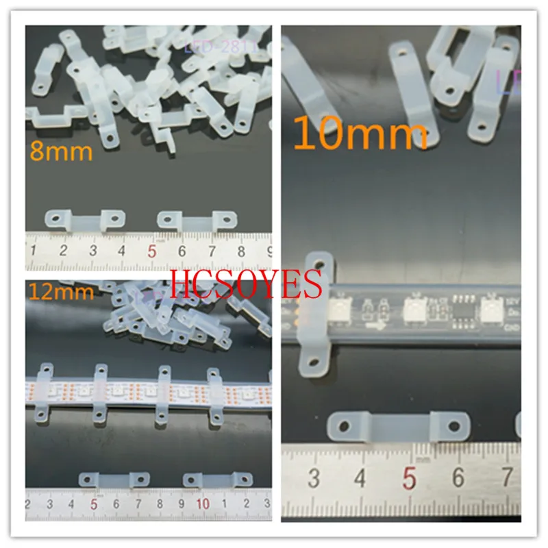 50/100/200 шт. светодиодные ленты 8/10/12 мм|led connector|led silicon clipsilicon clip led |