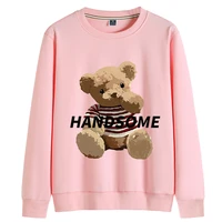 korean street wave brand bear sweatshirt teddy bear print lovers hoodie men women wool warm hooded harajuku style clothing s 4xl