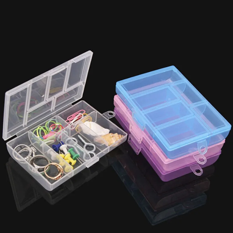 Transparent Plastic Storage Jewelry Box Compartment Container For Beads Earring Rectangle Case Medicine | Дом и сад