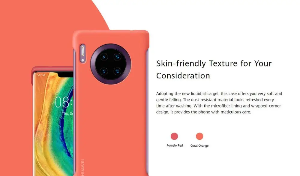 HUAWEI Коврики 30 Pro Чехол официальный Мягкая силиконовая резина Коврики риал 4 Угловая защита
