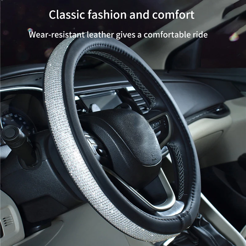 Роскошные Чехлы для руля из искусственной кожи со стразами и бриллиантами|Чехлы