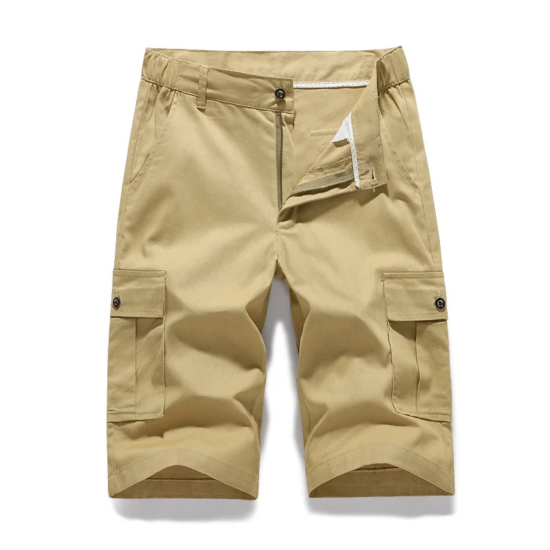 

New Cargo Shorts Men's Cotton Fashionable Fifth Pants Summer Casual Pants Loose Trendy Straight Korean Style Cropped Pants
