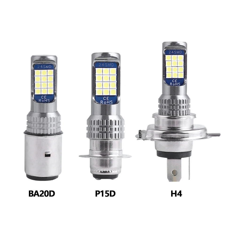 

1PC BA20D Headlight Bulb H4 LED Scooter Light Hi-Lo Beam Light Lamp Bulb P15D Motorcycle Auxiliary Light Led Headlight 6000K 12V
