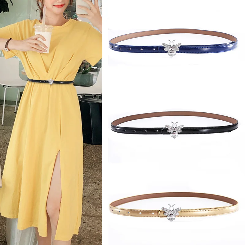 Брендовые дизайнерские тонкие ремни из натуральной кожи для женщин Модный