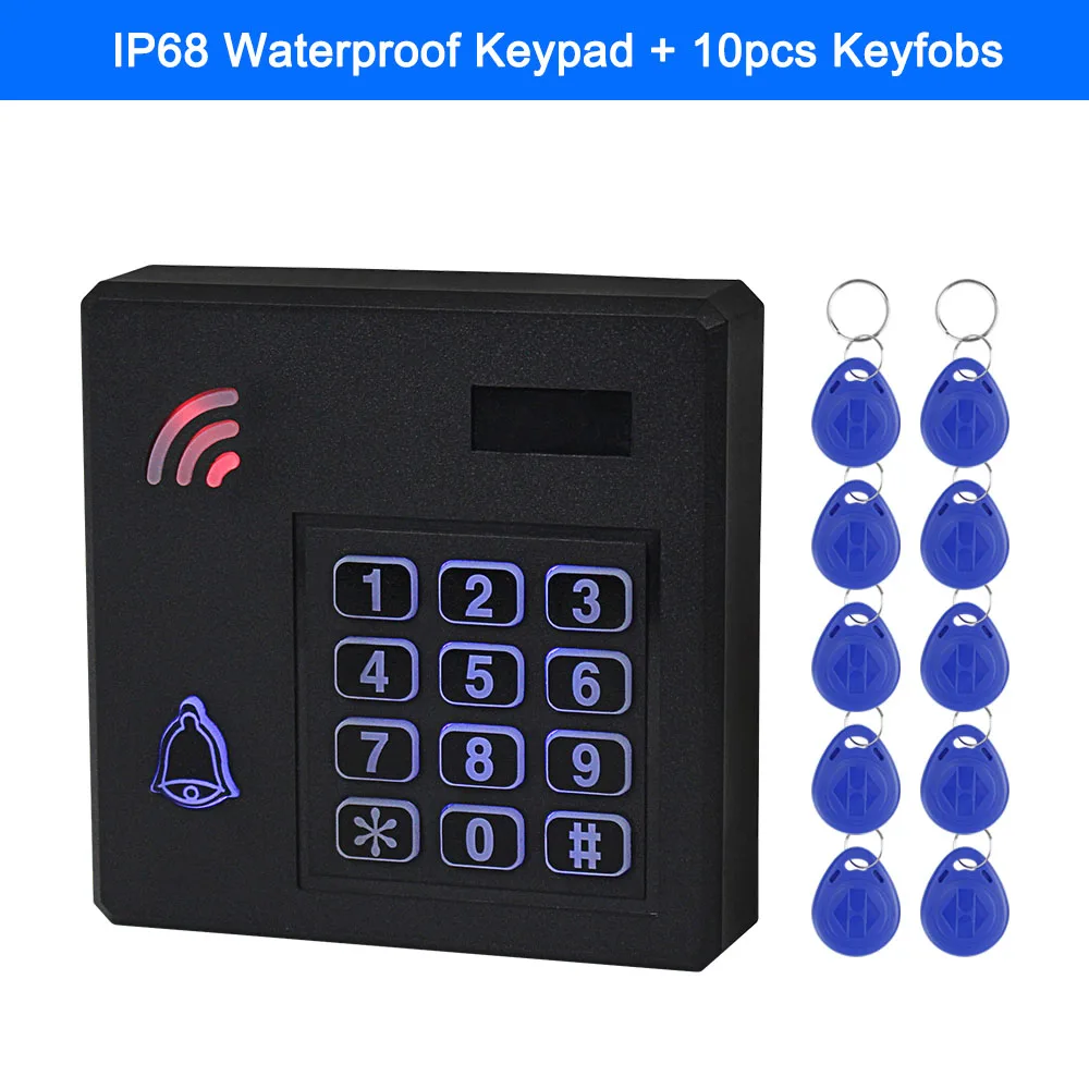 Keypad with 10 Keys IP68 водонепроницаемая система контроля доступа наружная RFID Клавиатура WG26 контроллер доступа клавиатура непромокаемая 10 EM4100 брелоки для дома - Цвет: Keypad with 10 Keys