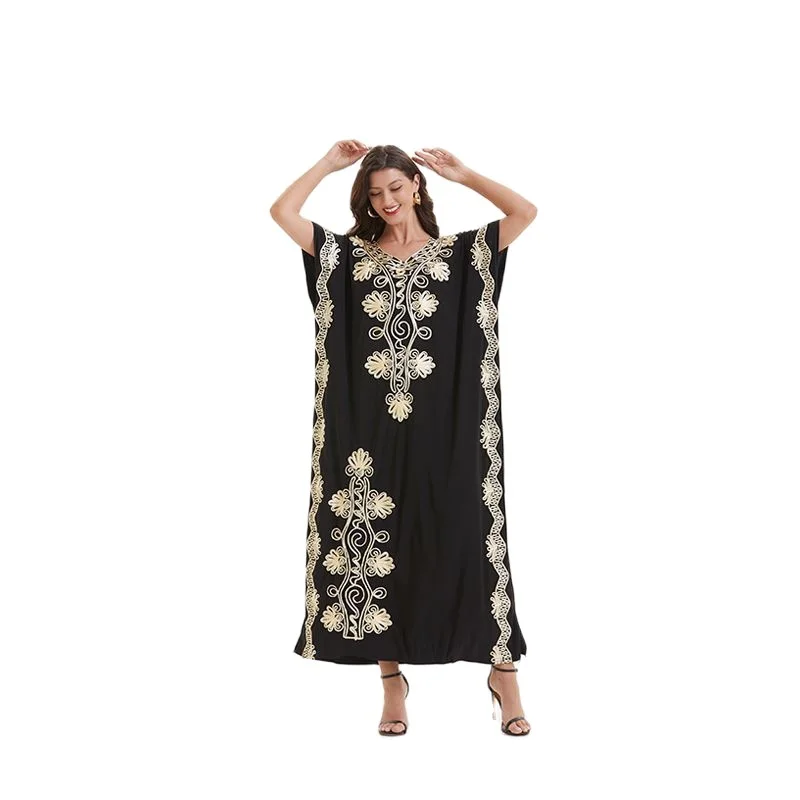

Women Middle East Long Dress Girl Elegant Loose Fitting Dress African Robe Prayer Beads Islamic Tasbih Female Muslim Clothing