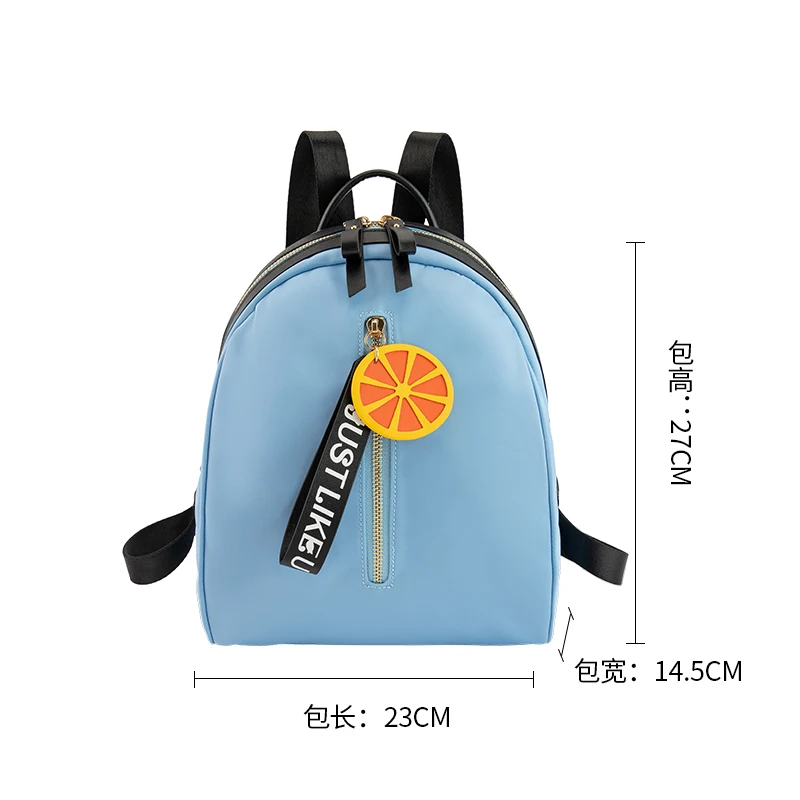 blue Zoger backpack girls waterproof nylon pouch new mini wild canvas bag fashion Oxford cloth small backpack ins super fire - Цвет: blue