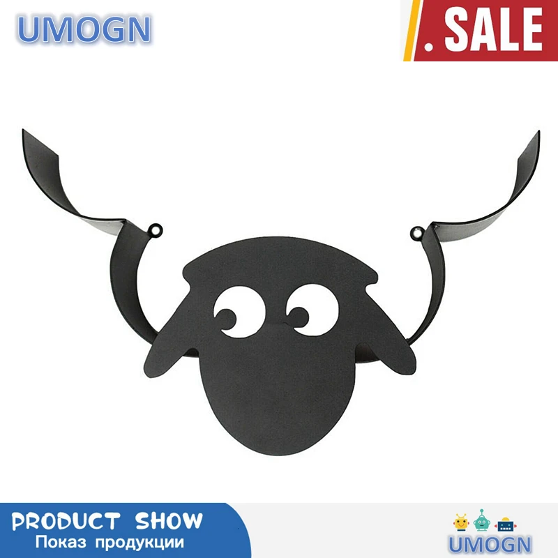 

Nordic Style Black Sheep Head Wall Mounted Toilet Paper Holder Tissue Roll Metal Iron Storage Rack Bathroom Decoration
