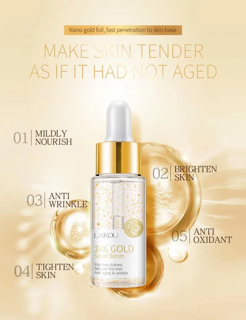 24K GOLD уход за кожей лица крем отбеливающий увлажняющий Улитка Сыворотки